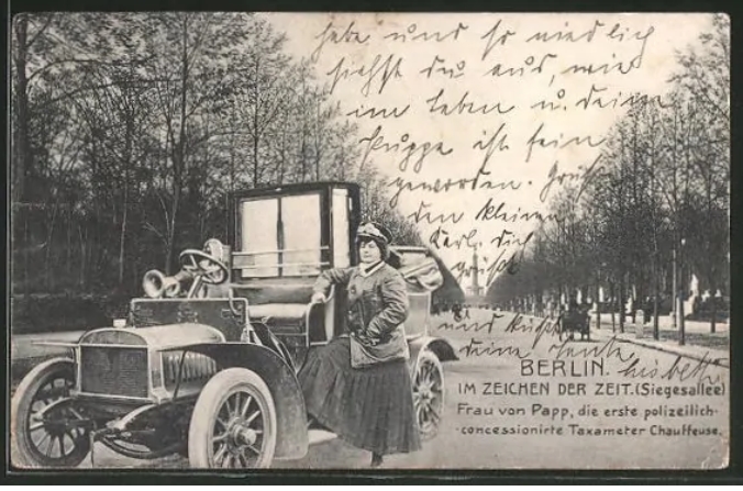 Magyar volt a világ első női taxisofőrje, neve: Dr. Pappné